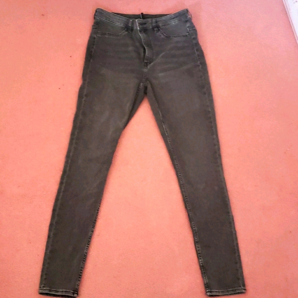 H&M gray high waisted jegging pants jeans 8